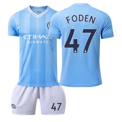 Poceni Otroški Nogometni dresi kompleti Manchester City Domači 2023-24 FODEN 47