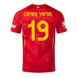 Poceni Moški Nogometni dresi Španija Domači Euro 2024 tisk Lamine Yamal 19