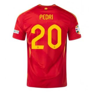 Poceni Moški Nogometni dresi Španija Domači Euro 2024 tisk Pedri Gonzalez 20