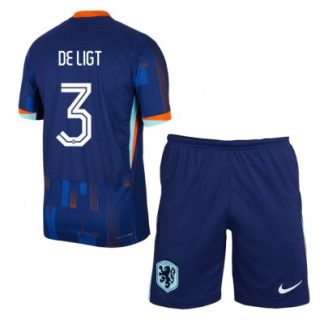 Novo Otroški Nogometni dresi kompleti Nizozemska Gostujoči Euro 2024 Matthijs de Ligt 3