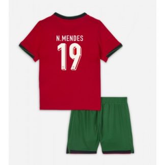 Novo Otroški Nogometni dresi kompleti Portugalska Domači Euro 2024 Nuno Mendes 19