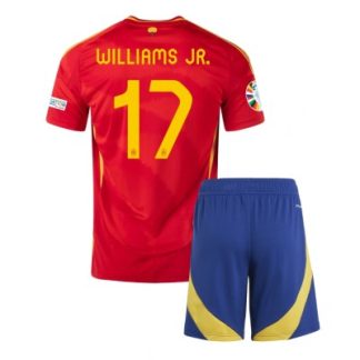 Novo Otroški Nogometni dresi za otroke Španija Domači Euro 2024 tisk Nico Williams 17