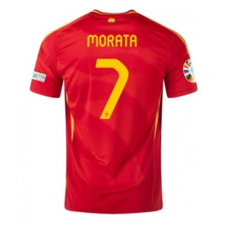 Poceni Moški Nogometni dresi Španija Domači Euro 2024 tisk Alvaro Morata 7