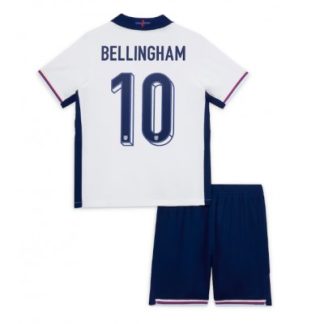 Poceni Otroški Nogometni dresi za otroke Anglija Domači Euro 2024 Jude Bellingham 10