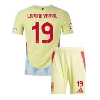 Poceni Otroški Nogometni dresi za otroke Španija Gostujoči Euro 2024 tisk Lamine Yamal 19
