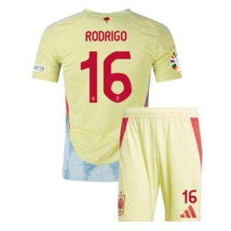 Poceni Otroški Nogometni dresi za otroke Španija Gostujoči Euro 2024 tisk Rodri Hernandez 16