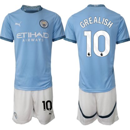 Prodaja Moški Nogometni dresi Kompleti Manchester City Domači 2024-2025 Jack Grealish 10