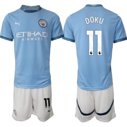 Prodaja Moški Nogometni dresi Kompleti Manchester City Domači 2024-2025 Jeremy Doku 11