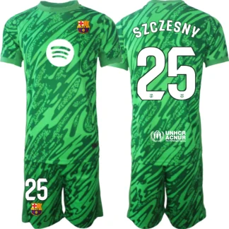 Moški Nogometni Dresi Kompleti FC Barcelona Vratar 2024-25 zelena SZCZESNY 25 prodajo