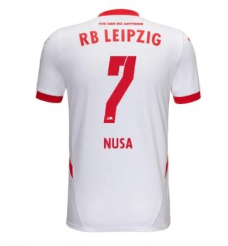 Moški Nogometni dresi RB Leipzig Domači 2024-25 bela rdeča Kratek Rokav Antonio Nusa 7