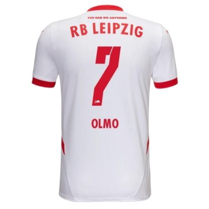 Moški Nogometni dresi RB Leipzig Domači 2024-25 bela rdeča Kratek Rokav Dani Olmo 7