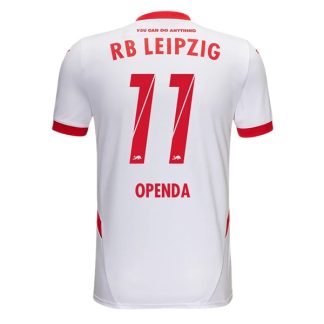 Moški Nogometni dresi RB Leipzig Domači 2024-25 bela rdeča Kratek Rokav Kurzarm Openda 11