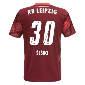 Moški Nogometni dresi RB Leipzig Gostujoči 2024-2025 Kratek Rokav Benjamin Sesko 30