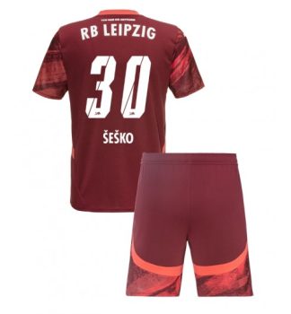 Otroški Nogometni dresi kompleti RB Leipzig Gostujoči 2024-2025 rdeča Benjamin Sesko 30