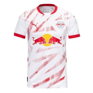 Poceni Moški Nogometni dresi RB Leipzig Domači 2024-25 bela rdeča z lastnim imenom