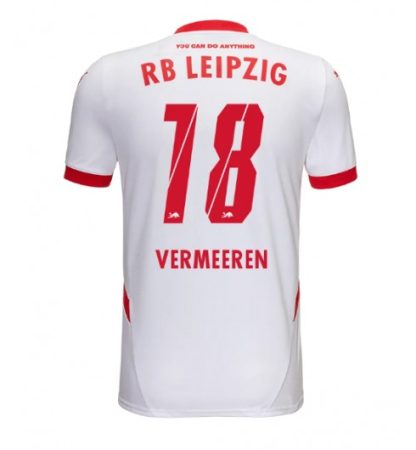 Prodajo Moški Nogometni dresi RB Leipzig Domači 2024-25 bela rdeča Arthur Vermeeren 18