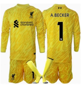 Alisson Becker 1 Otroški Nogometni Dresi Kompleti Liverpool Vratar Tretji 2024-25