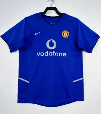 Poceni Moški Retro Nogometni dresi Manchester United Gostujoči 2002-03 Kratek Rokav