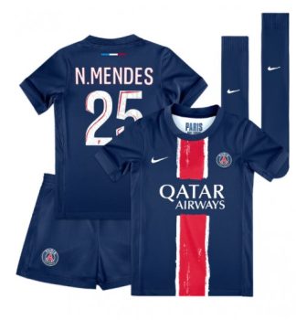 Kje Kupiti Otroški Nogometni dres Paris Saint-Germain PSG Domači 2024-25 Nuno Mendes 25