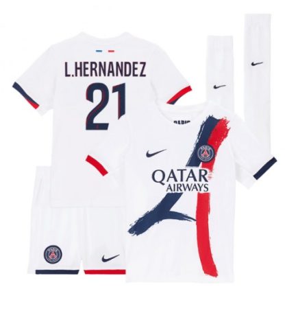 Kje Kupiti Otroški Nogometni dres Paris Saint-Germain PSG Gostujoči 2024-25 Lucas Hernandez 21