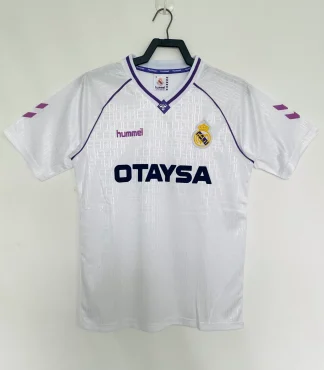 Novi Moški Retro Nogometni dresi Real Madrid 1990-92 bela Kratek Rokav