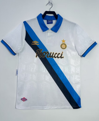 Prodajo Retro Nogometni dresi Inter Milan Gostujoči 1994-95 bela Kratek Rokav