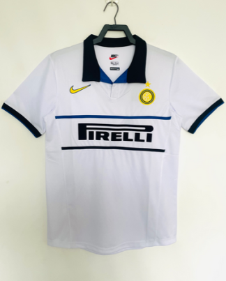 Poceni Retro Nogometni dresi Inter Milan Gostujoči 1998-99 Bela Kratek Rokav