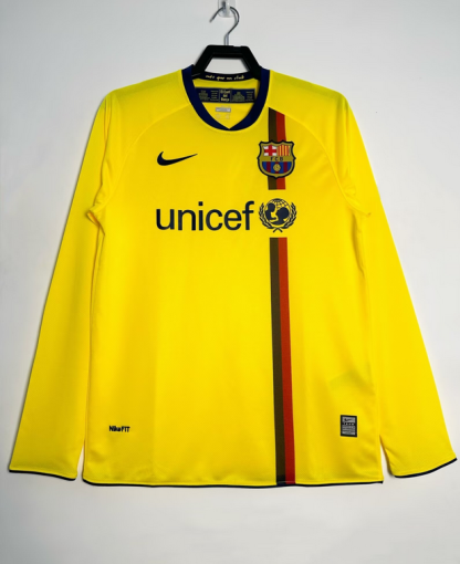 Prodajo Retro Nogometni dresi Barcelona Gostujoči 2008-09 rumena Dolgi Rokav