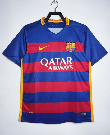 Prodajo Retro Nogometni dresi Barcelona Domači 2015-16 Kratek Rokav