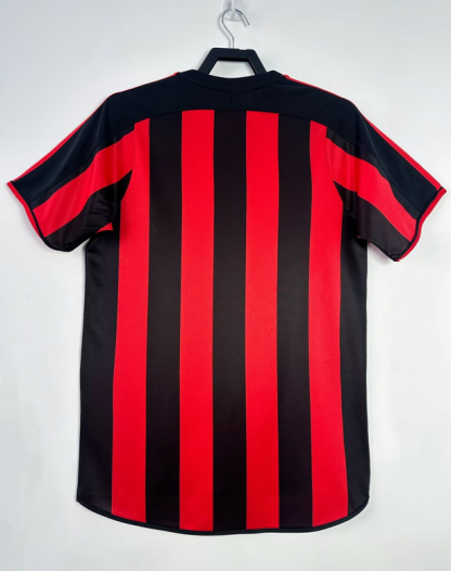 Moški Retro Nogometni dresi AC Milan Domači 2003-04 rdeča črna Kratek Rokav po naročilu